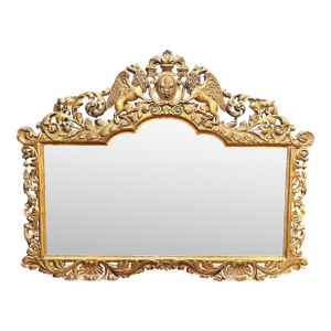 Mid 19th Century 19th Century French Baroque Mirror With Winged Griffins