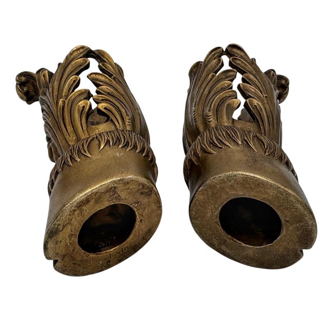 Large Pair of French Gilt Bronze Hoof & Acanthus Sabots, France, Circa 1900 For Sale - Image 9 of 12