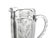 Vintage Cut Etched Floral Design Clear Crystal Glass Pitcher For Sale - Image 4 of 6