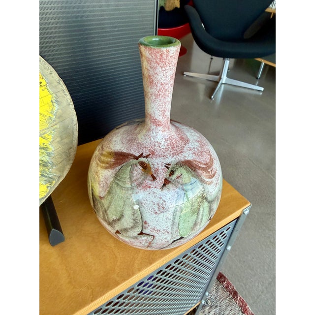 1950s Authentic Signed Polia Pillin Mid-Century Modern Studio Art Pottery Horse Bottle Vase For Sale - Image 5 of 13