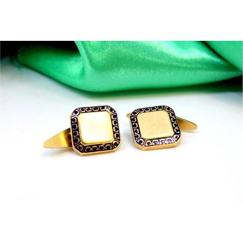 Yellow Gold Cufflinks with Enamelled Applications, Set of 2 For Sale - Image 6 of 6