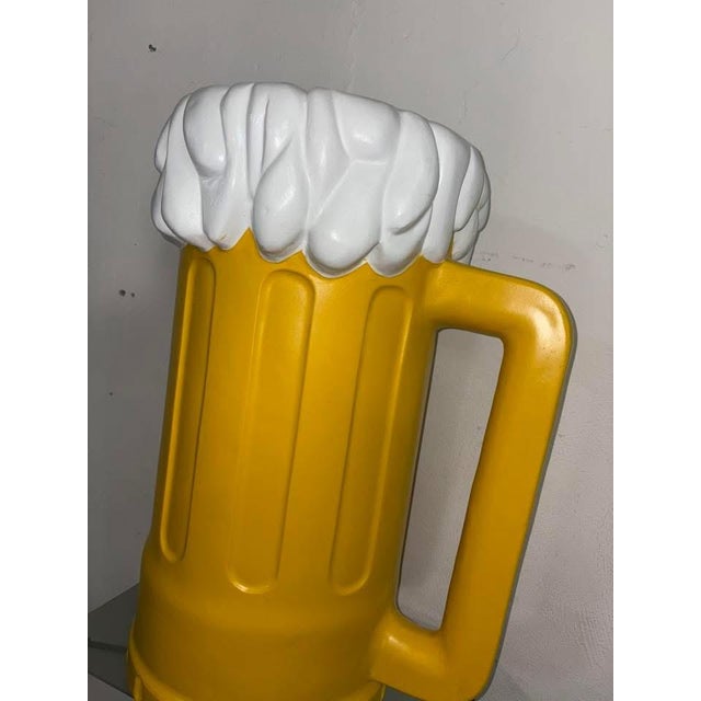 1970s fiberglass beer mug, 86 cm high, 58 cm deep, 38 cm wide