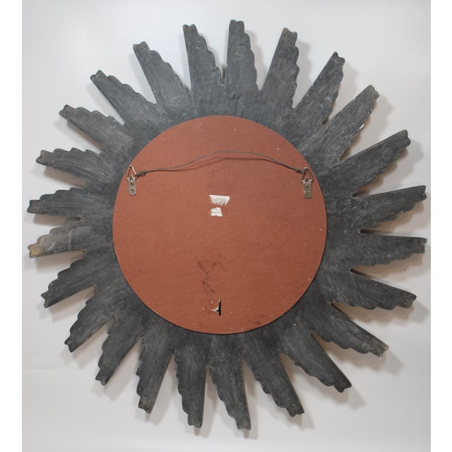 Mid-Century Modern Extra Large Mid Century Modern Silver Sunburst Mirror For Sale - Image 3 of 10