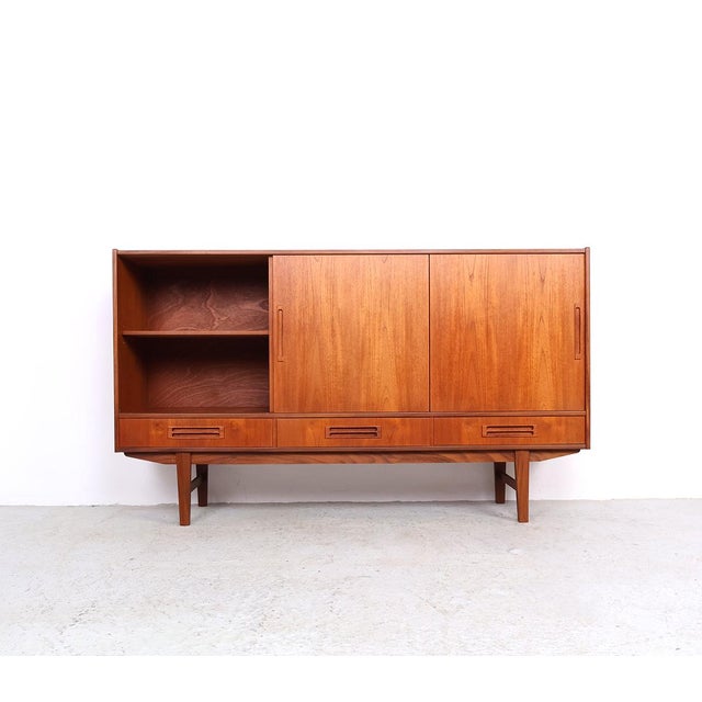1960s Danish Teak Highboard with Drawers, 1960s For Sale - Image 5 of 13