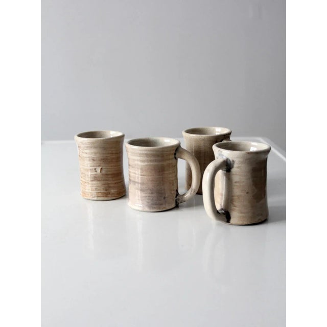 Vintage Studio Pottery Mugs Sety of 4 For Sale - Image 10 of 13