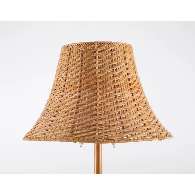 Wood Swedish Floor Lamp by Tranås Style Fixture, 1960s For Sale - Image 7 of 10