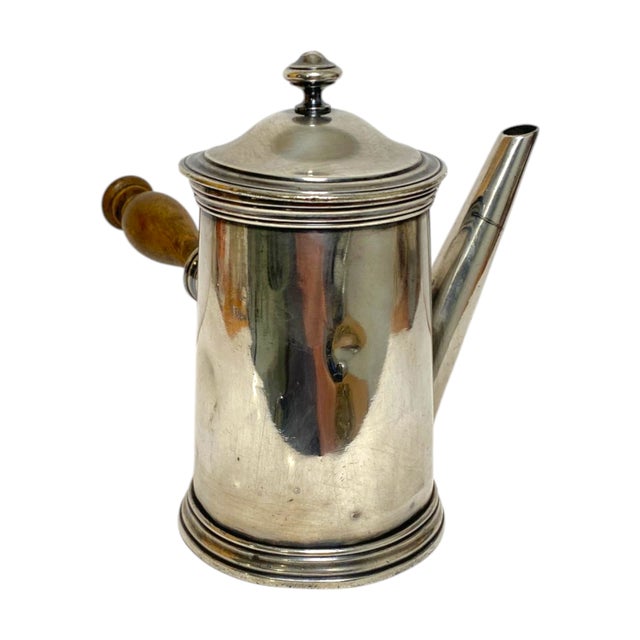Silver Early 20th Century Christofle Silverplate Chocolate Pot French Coffee Teapot Metal Blanc For Sale - Image 8 of 16