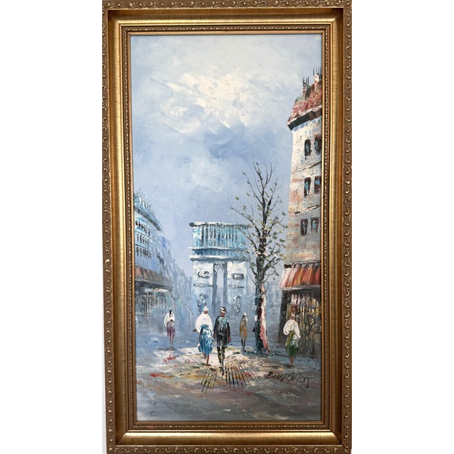This original oil on canvas painting by listed artist Caroline Burnett beautifully captures one of Paris's most...