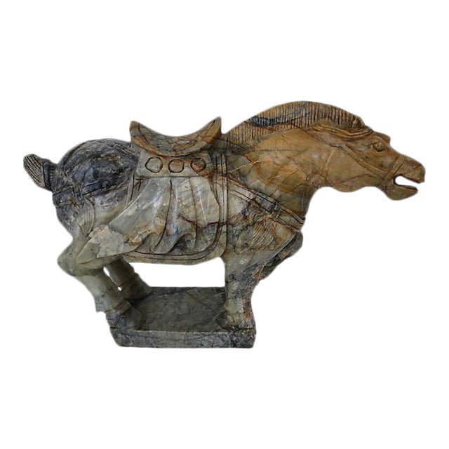 Hand Carved Marble Tang Dynasty Horse Sculpture Chairish