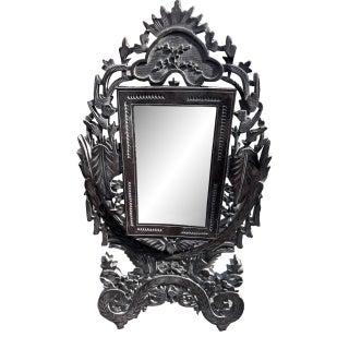 Black Forest Hand-Carved Standing Picture Frame - Late 19th to Early 20th-Century For Sale