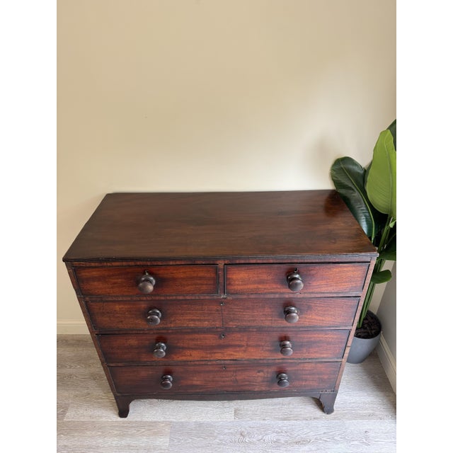 Antique solid wooden large chest of drawers, 2 over 3 drawer chest each with dovetail detail. This is an antique piece and...