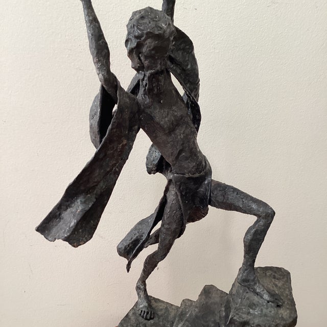 Metal Mid Century Tall Brutalist Welded Steel Sculpture by Henry Gamson For Sale - Image 7 of 12