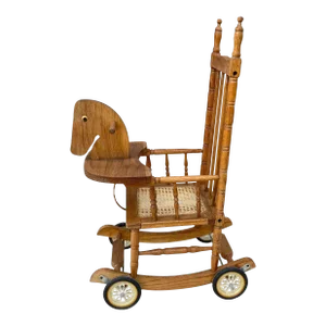 Vintage Children’s Rocking Chair With Horse Head and Wheels