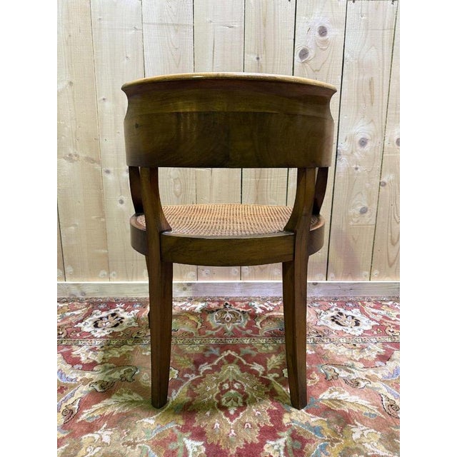Louis Philippe Office Chair in Walnut and Caning For Sale - Image 5 of 8