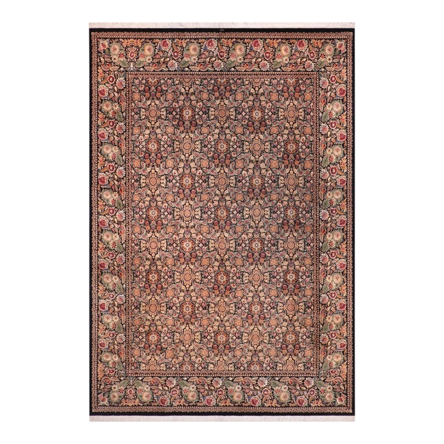 Elegant 1990's Pak-Persian Black/Black Wool Rug - 12'2'' X 17'0'' For Sale