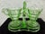 Art Deco 1930s Art Deco Indiana Glass Uranium Green Creamer & Sugar Set With Caddy – Depression Glass - 3pcs For Sale - Image 3 of 11