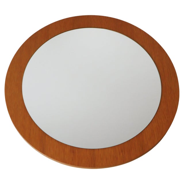 Scandinavian Round Wall Mirror in Oak, Denmark, 1970s For Sale - Image 11 of 11