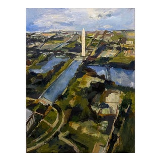 "Power Source" Abstract Painting of Washington DC For Sale