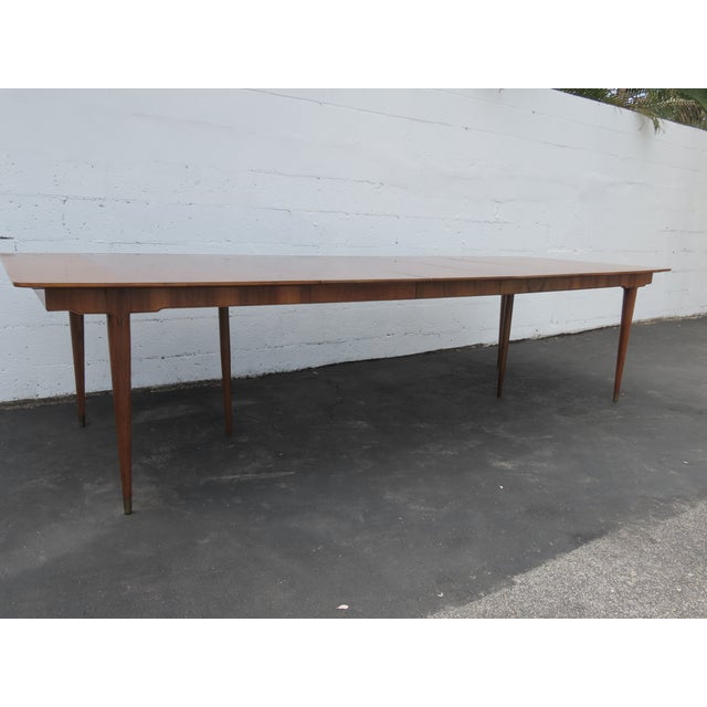 Mid Century Modern Extra Long Dining Table With 3 Leaves 6426 For Sale - Image 4 of 18
