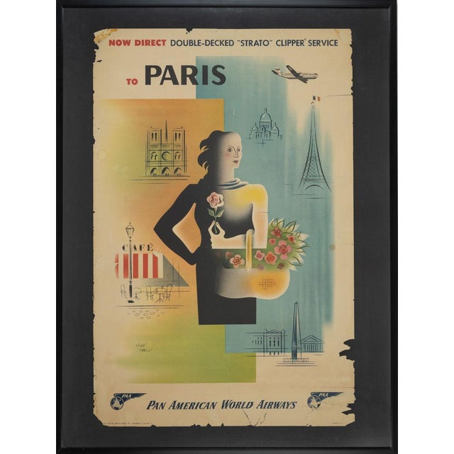Paris, Pan Am Airways Travel Poster, 1949 For Sale - Image 17 of 17
