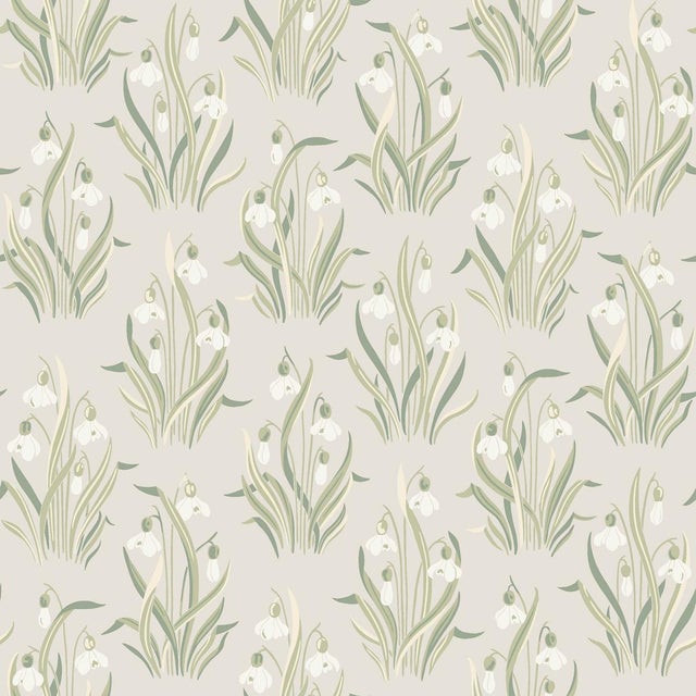 SAMPLE - Boråstapeter Snã–Droppe Wallpaper In Leaf For Sale