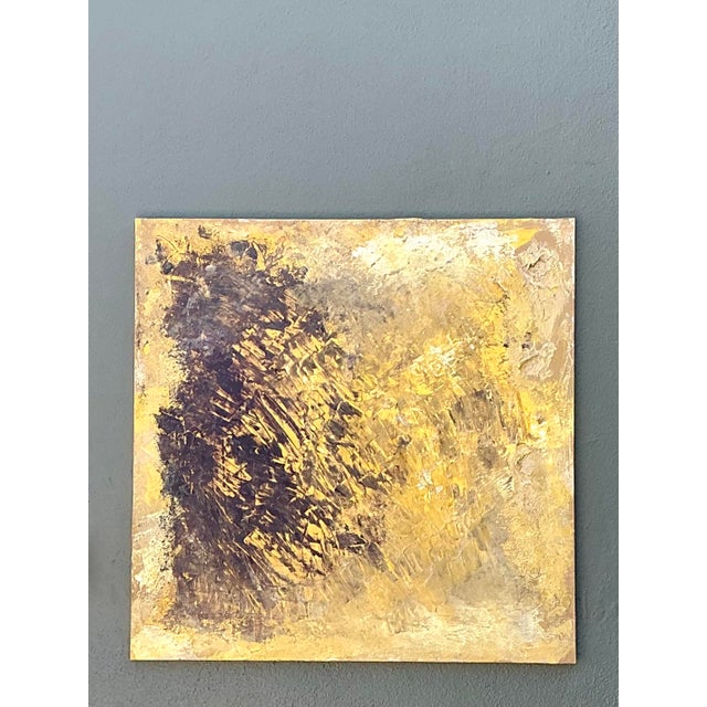 Evoke a sense of visceral energy with this monumental vintage abstract oil painting. Drawing inspiration from the mid-...