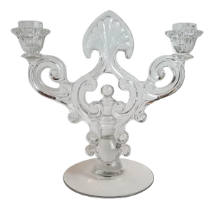Cambridge Crystal 1441 Glass Key Hole Candelabrum