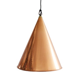 Danish Brutalist Hand-Hammered Copper Pendant Lamp from ES Horn Aalestrup, 1960s For Sale