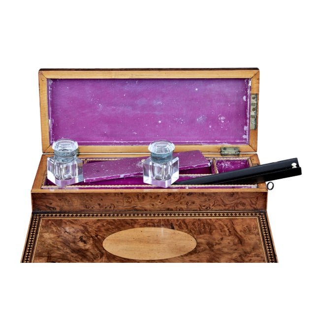 19th Century Victoria Burr Walnut Desk For Sale - Image 6 of 12