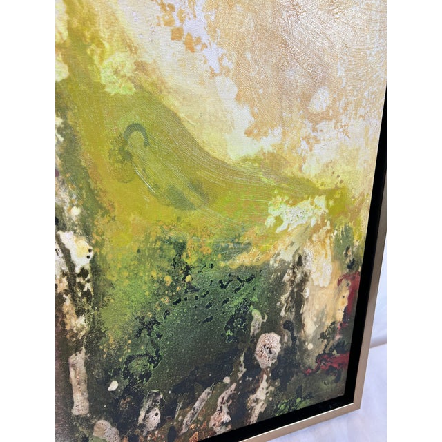 1990s Abstract Giclee Print on Canvas, Framed For Sale - Image 4 of 11