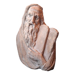 Vintage 1967 Arnold Bergier Moses Ten Commandments Sculpture Austin Productions MCM Bust For Sale