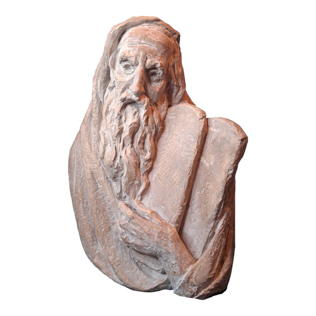Vintage 1967 Arnold Bergier Moses Ten Commandments Sculpture Austin Productions MCM Bust For Sale