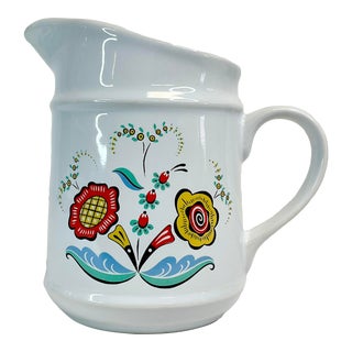 1980s Vintage Swedish Gustavian Bergquist Ceramic Pitcher For Sale
