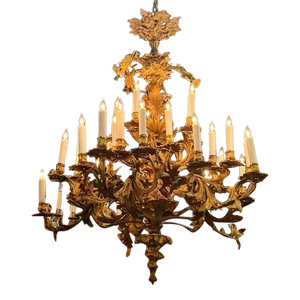 Fine 19th C. French Gilt Bronze Chandelier