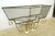 French style console table base made of wrought iron, painted green and gold. The base can be attached to the wall for...