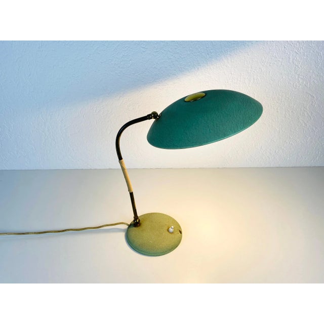 1960s Green Italian Table Lamp in the Style of Stilnovo, Italy For Sale - Image 10 of 13