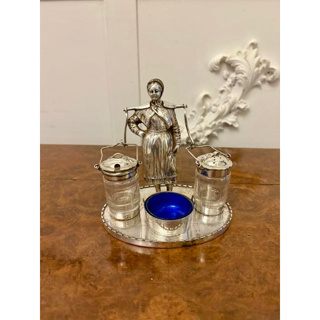 1900 - 1909 Edwardian Silver Plated Cruet Set, 1900s For Sale - Image 5 of 5