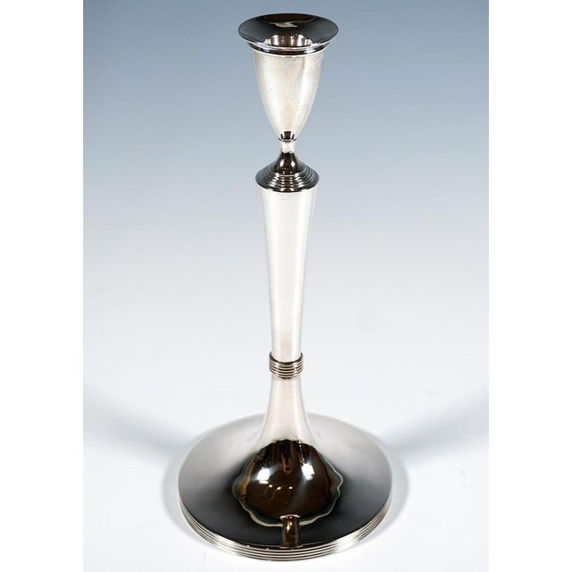 Traditional Antique Empire Silver Candleholders by Jakob Krautauer, Vienna, Austria, 1803, Set of 2 For Sale - Image 3 of 7