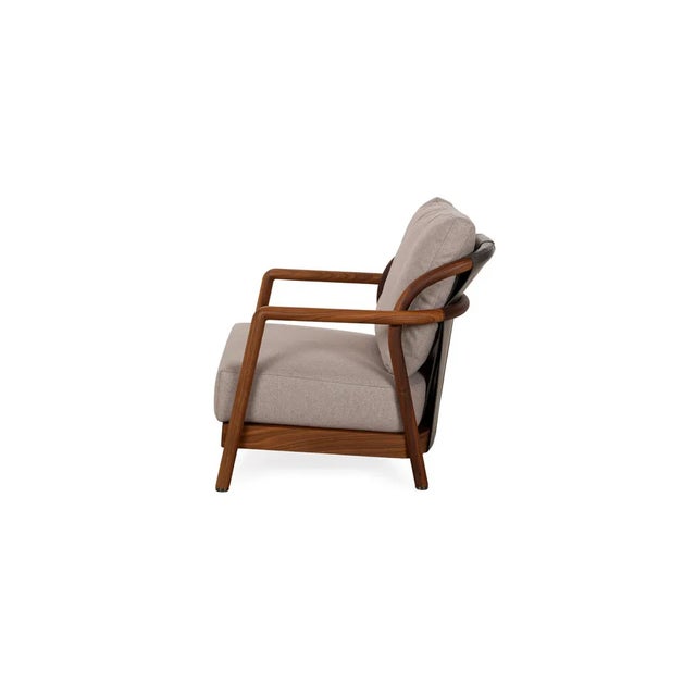 Crono Lounge Chair in Grey Fabric and Wood from Flexform For Sale - Image 11 of 12