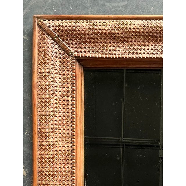 Vintage Cane Wrapped Frame Mirror For Sale - Image 12 of 12