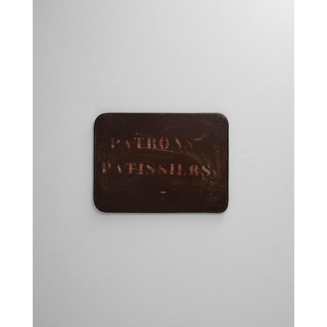 1920s French Patron Pâtissiers Metal Bakery Sign For Sale - Image 9 of 18