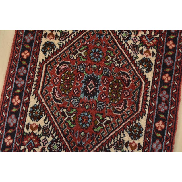 Fine Bidjar Rug 1’4” X 1’11” Ivory Wool Vintage Hand-Knotted Carpet For Sale - Image 4 of 6