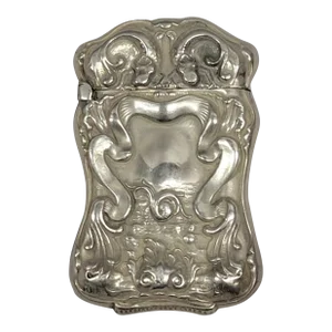Sterling Silver Art Nouveau Match Safe Vesta With Lizards