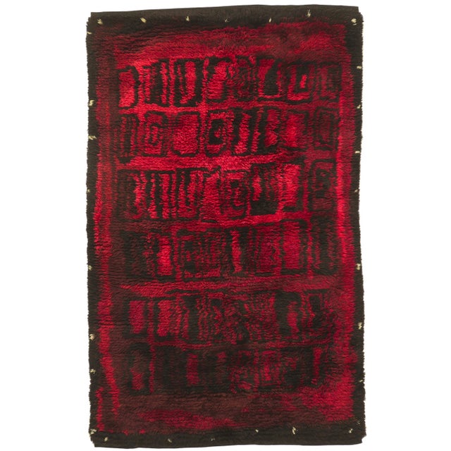 Mid 20th Century Kirsti Ilvessalo Vintage Finnish Rya Ryijy Rug, 4'3 X 6'10 For Sale - Image 11 of 11