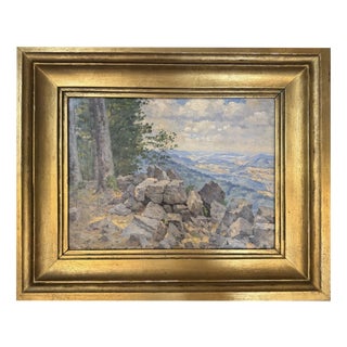 Heinrich Dietzsch, Sea of ​​Rocks at the Hoher Meißner, 1930, Oil Painting on Wood For Sale