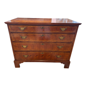 19th Century Antique George III Style Burled Walnut Chest of Drawers