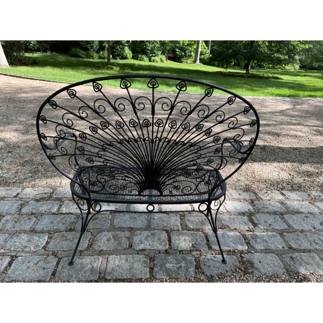 Mid-Century Modern 1960s Peacock Garden Bench For Sale - Image 3 of 7