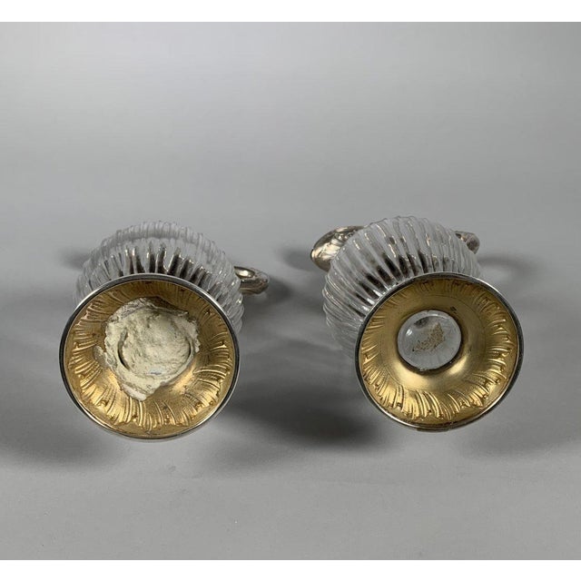 Transparent 19th Century Rococo Crystal and Silver Ewers - a Pair For Sale - Image 8 of 8
