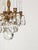 Offered for your consideration is an Antique 4 Arm 4 Light Glowing Graceful Brass Cut Lead Glass Crystal Chandelier. The...