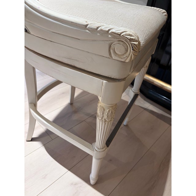 Front Gate Upholstred Swivel Bar Stools Set of 2 For Sale - Image 12 of 12